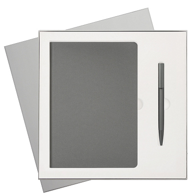 Подарочный набор Moon river  (ежедневник, ручка) (Серый)