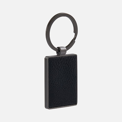 Брелок Gun Metal Leather Rectangle овый (Графит)
