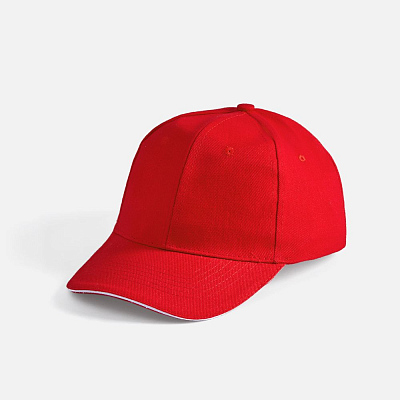 Бейсболка Buffalo, зеленый камуфляж (Красный)