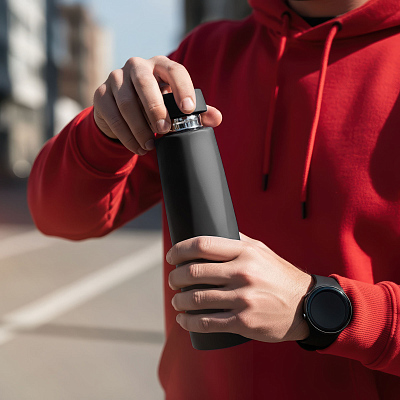 Бутылка для воды "Calypso" 650 мл, черный