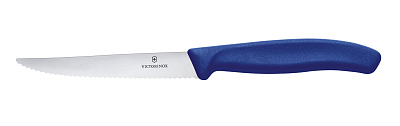 Набор из 6 ножей для стейков VICTORINOX SwissClassic, 11 см, волнистая кромка, синяя рукоять