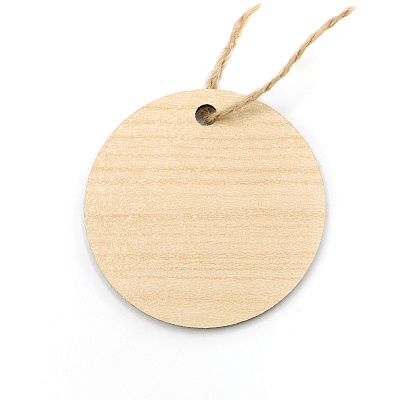 Бирка из ламинированного ХДФ на верёвке, Круглая (Круглая) Бирка из ламинированного ХДФ на верёвке, Круглая (Круглая)