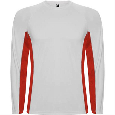 Спортивная футболка SHANGHAI L/S мужская, БЕЛЫЙ/КРАСНЫЙ S (Белый/красный)