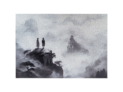 Деревянный пазл Serenity (Черно-белый)