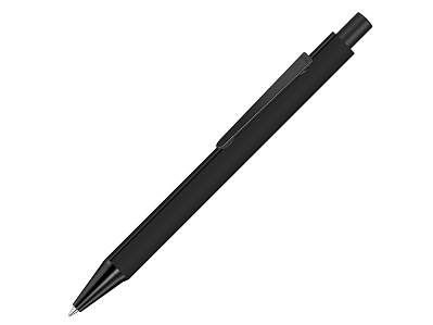 Ручка шариковая металлическая Pyra M soft-touch с зеркальной гравировкой и черными деталями (Черный)