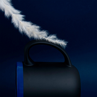 Кружка Barrel, софт-тач, чёрно-синяя