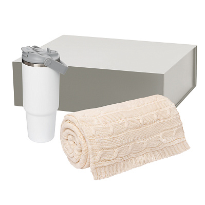 Подарочный набор Montana  (плед, термокружка) (Белый)