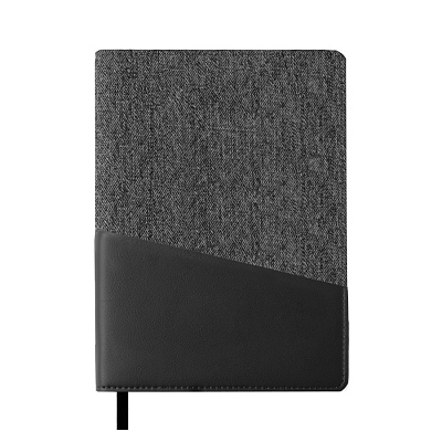 Ежедневник недатированный DENIM, серый, формат А5, блок в линейку