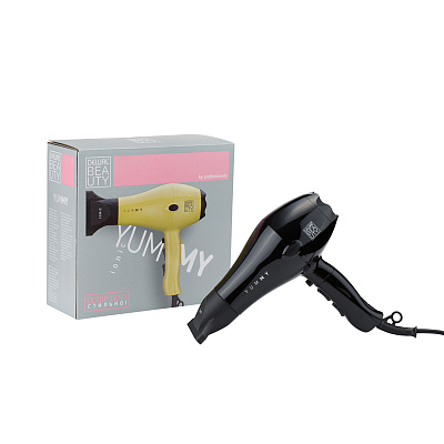 Фен DEWAL BEAUTY YumMy Black, чёрный, 2000 Вт, ионизация, 1 насадка