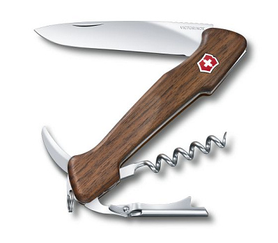 Нож перочинный VICTORINOX Wine Master, 130 мм, 6 функций, с фиксатором, рукоять из орехового дерева (Коричневый)