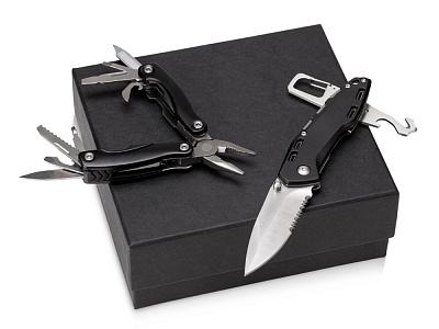 Подарочный набор с мультитулом и ножом Blacksmith (Чёрный)
