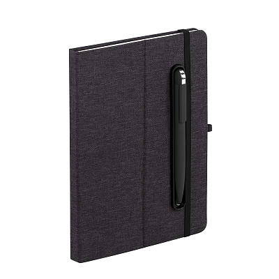 Блокнот "Magnet" с ручкой Jupiter на магните, с подставкой под смартфон, черный (Чёрный)