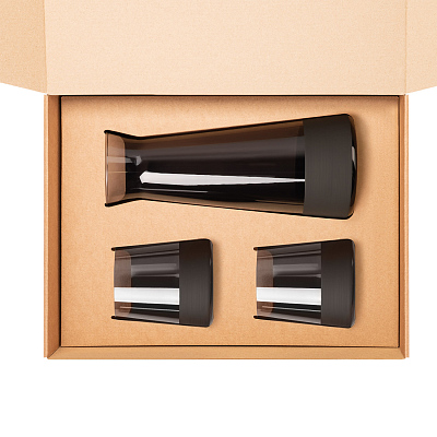 Подарочный набор декантер + 2 стакана Блэк Эдишн (Black Edition), черный