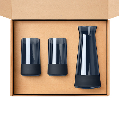 Подарочный набор декантер + 2 высоких стакана, Сапфир (Sapphire) синий