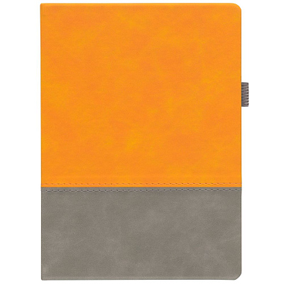 Ежедневник Horizon, недатированный  с оранжевым (Серый)