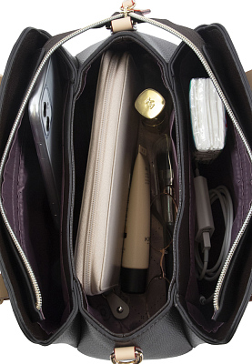 Сумка женская BUGATTI Ella, тёмно-коричневая, полиуретан, 27х12х23,5 см