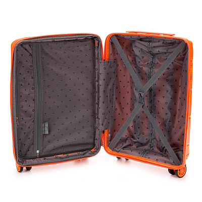 Чемодан TORBER В Отпуск, оранжевый, полипропилен, 36 х 21,5 х 55 см, 38 л