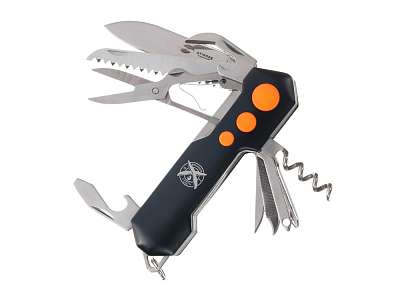 Нож перочинный, 96 мм, 15 функций (Черный, оранжевый) Нож перочинный, 96 мм, 15 функций (Черный, оранжевый)