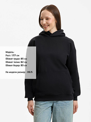 Худи унисекс оверсайз Daylero, черное