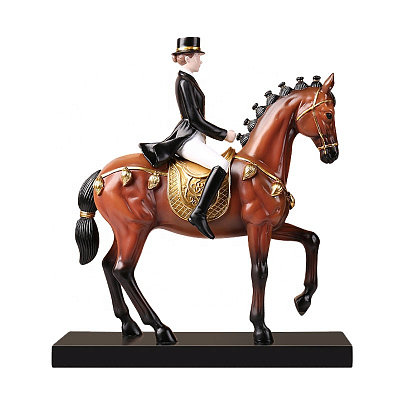 Статуэтка &amp;quot;Наездница и лошадь&amp;quot;, цвет коричневый (Черный/коричневый)