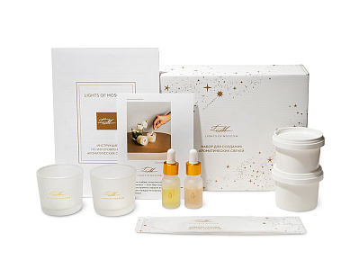 Набор для создания 2-х ароматических свечей: имбирный пряник, рождественская елка (Белый)