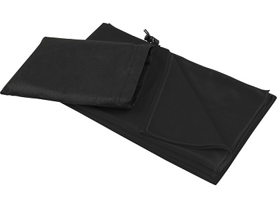 Полотенце спортивное Lucas из переработанного полиэстера, 50х140 см (Чёрный)