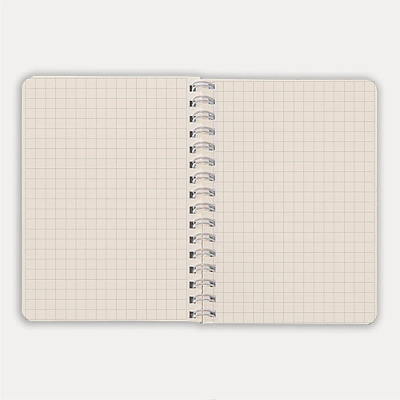 Блокнот на двойной пружине HELIX MINI, 105 х 150  мм, черный с белым, блок в клетку