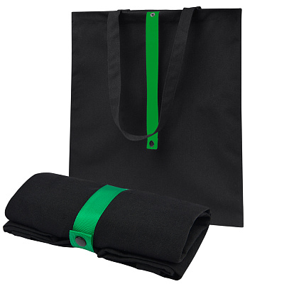 Сумка для покупок Rock’n’ROLL 260 г/м², зелёная (Черный/зеленый)