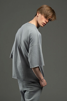 Футболка унисекс оверсайз T1, синяя (Серый)