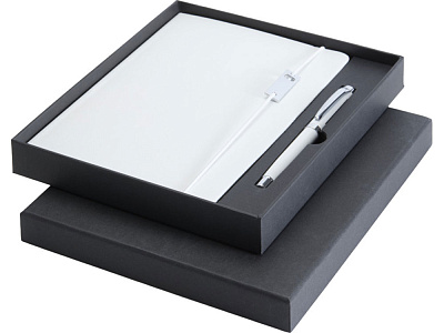 Набор Legato Elegance с блокнотом А5 и ручкой-роллер (Белый/белый)