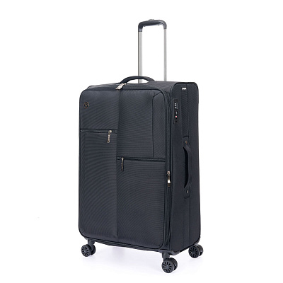 Чемодан TORBER Seyd, чёрный, нейлон 600D, 48 х 26.5 х 78 см, 85 л (Черный)