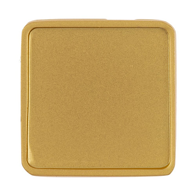 Квадратный шильдик на резинку Epoxi, матовый золотистый (Золотистый)