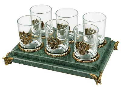 Набор для водки Событие (Зеленый/прозрачный/бронзовый)