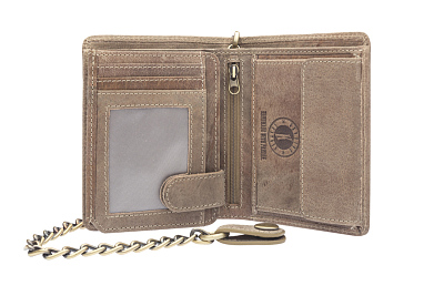 Бумажник KLONDIKE «Wayne Bear», натуральная кожа в коричневом цвете, 10,5 х 12,5 см