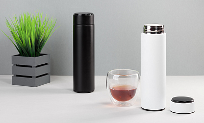 Заварочный термос "Финикс" 500 мл с индикацией температуры, белый