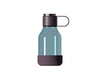 Бутылка для воды 2-в-1 Dog Bowl Bottle со съемной миской для питомцев, 1500 мл (Красный бургунди)
