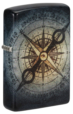 Зажигалка ZIPPO Compass Ghost с покрытием Glow In The Dark Green латунь/сталь черная 38x13x57 мм