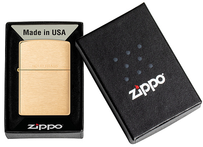 Зажигалка ZIPPO с покрытием Brushed Brass, латунь/сталь, золотистая, матовая, 38x13x57 мм
