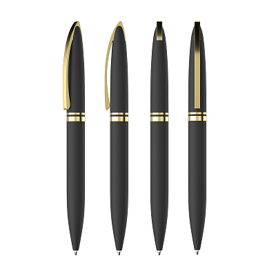 Ручка шариковая "Rocket", черный с золотом
