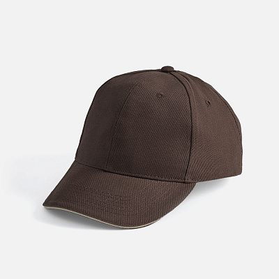 Бейсболка Buffalo, коричневая с бежевым (Бежевый)