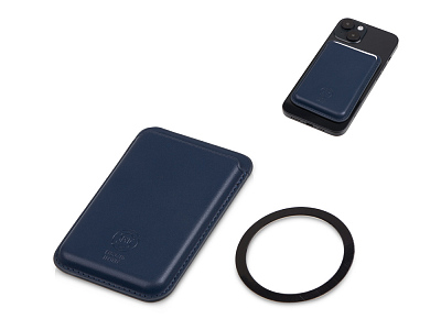 Магнитный картхолдер Cairo для iPhone и других смартфонов (Тёмно-синий)