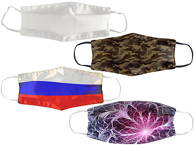 Маска для лица многоразовая с полноцветной запечаткой в крое, S (Согласно макету заказчика)