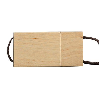 Дерево 02 Брусок со шнурком, 4Гб, переходник мини-пвх