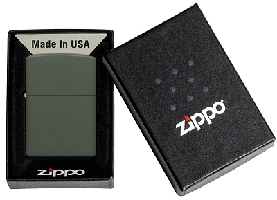 Зажигалка ZIPPO Classic с покрытием Green Matte, латунь/сталь, зелёная, матовая, 38x13x57 мм