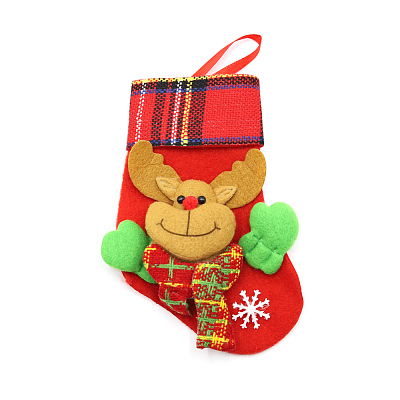 Сапожок подарочный новогодний №2 (олень красный) (Красный)