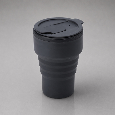 Силиконовый складной стакан GoCup (Тёмно-серый)