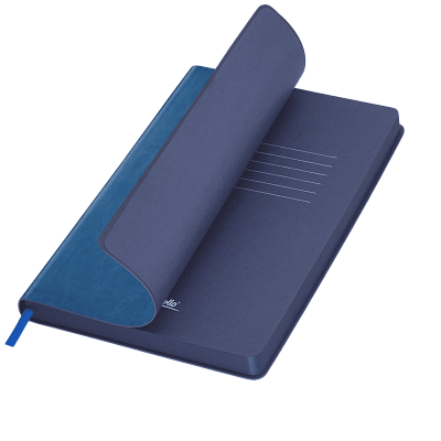 Ежедневник River side недатированный, лазурный/синий  (без упаковки, без стикера) (Голубой, синий, бежевый)