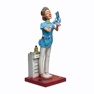 Скульптура "Леди Дантист"  (Белый с голубым)