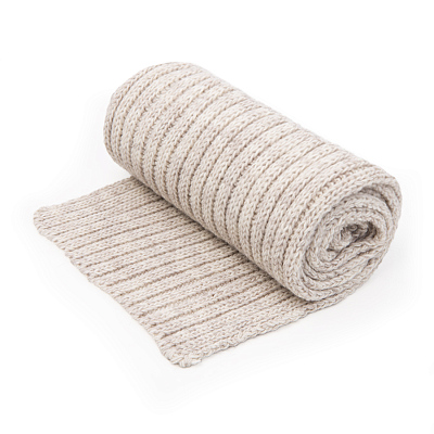 Шарф вязаный НАСВЯЗИ© шерсть/акрил (Бежевый)