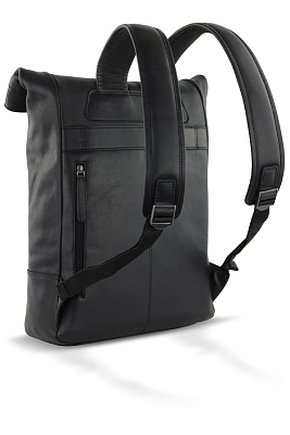 Рюкзак KLONDIKE GOLD «Donald», натуральная кожа в черном цвете, 40 х 42/51,5 х 11 см